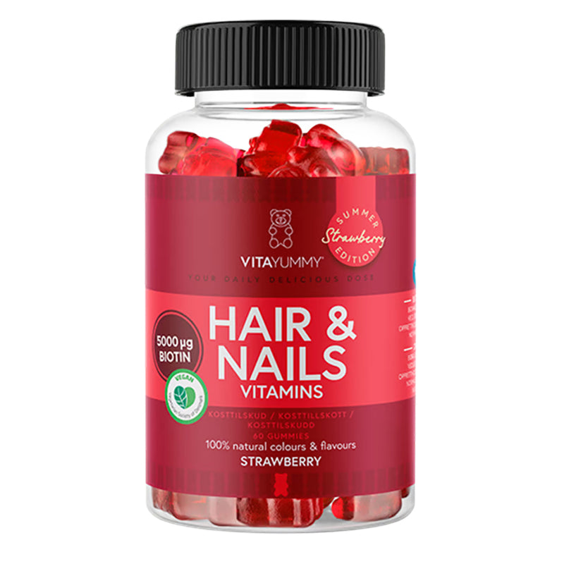 VitaYummy Hair & Nails - Strawberry (60 stk)